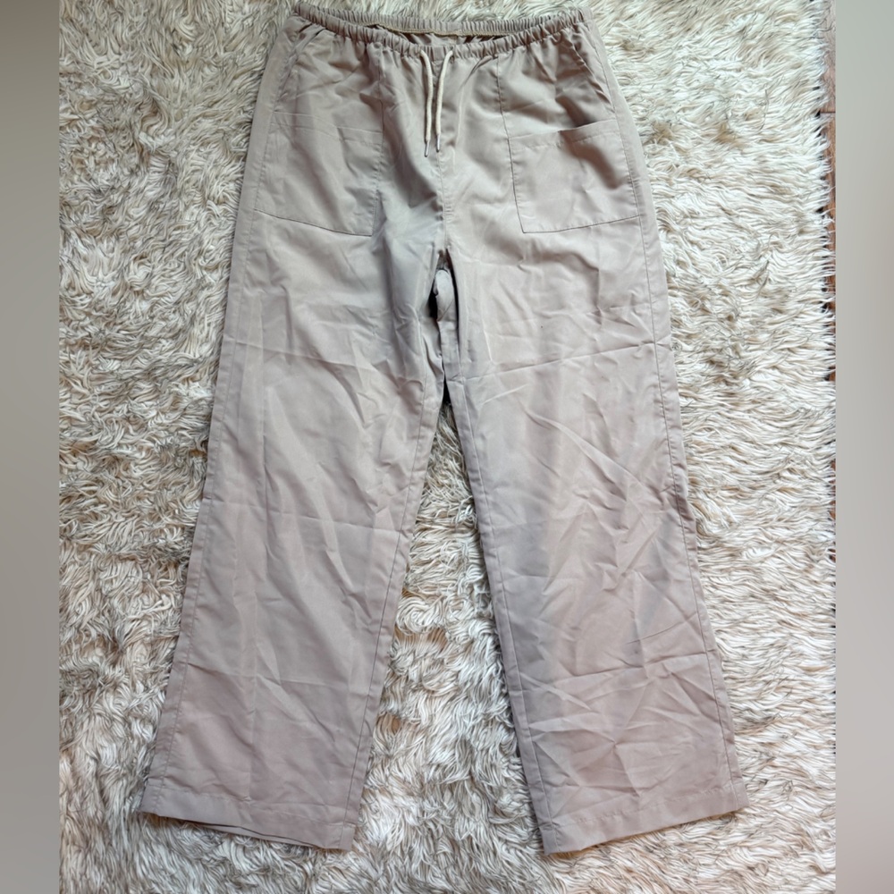 SHEIN Taupe Elastic Waist Wide Leg Pants